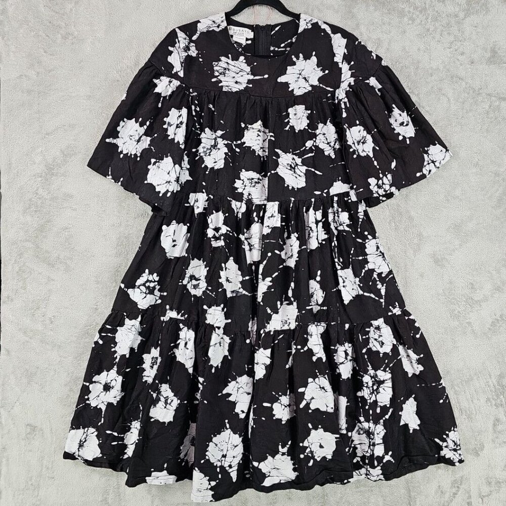 BUSAYO Gbenga African Swing Black White Dress L